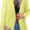 Womens Casual Blazer 2024 Spring Open Front Business Work Tweed Plaid Jacket Suit Pocket (S-XXL)