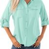 Women's Quick Dry Sun UV Protection Convertible Long Sleeve Shirts for Hiking Camping Fishing Sailing