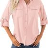 Women's Quick Dry Sun UV Protection Convertible Long Sleeve Shirts for Hiking Camping Fishing Sailing