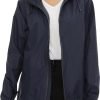 Women's Rain Jacket Lightweight Waterproof Rain Coat with Hooded Windproof Adjustable Windbreaker