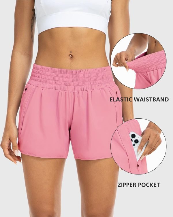 71Ja58Wr86L._AC_SL1500 Athletic Shorts for Women with Pockets High Waist Running Workout Shorts Gym Yoga White Summer Shorts