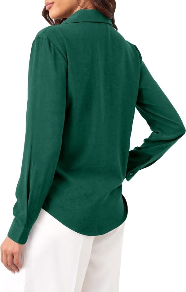 71JfSpxGMFL._AC_SL1500 Womens Chiffon Blouses Button-Down Shirts Soft Tops Collared Casual Work Shirt XS-XXL