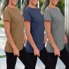Womens 3 Pack T Shirts Basic Short Sleeve Tees Crewneck Fashion Tops Loose Fit Lightweight Casual Summer Clothes 2024
