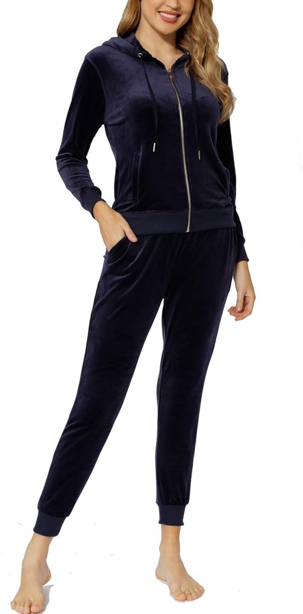Velour Track Suits for Women Set Fall Sweatsuits 2 Piece