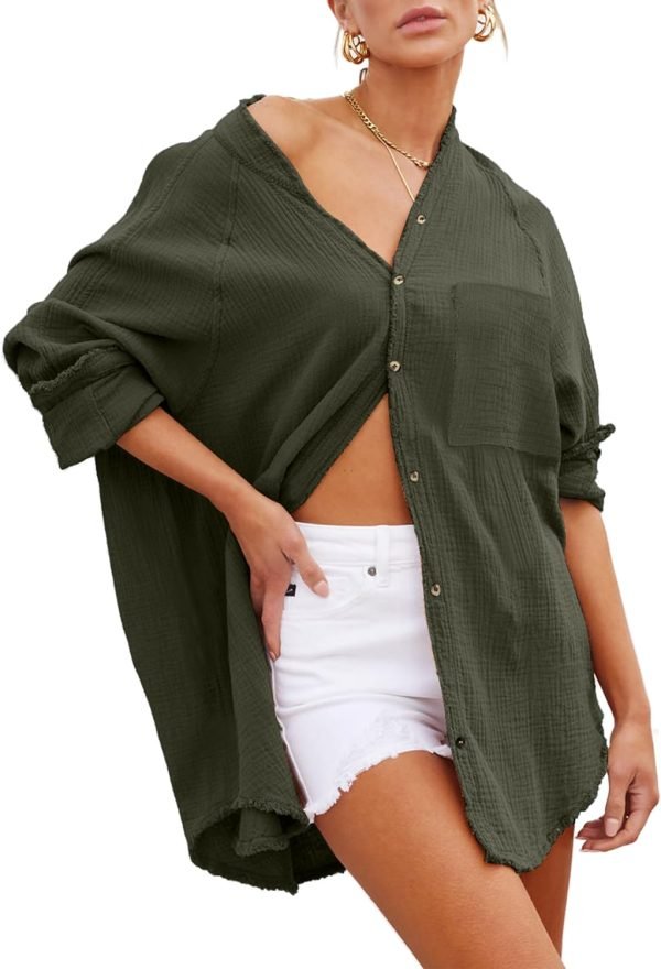 Womens Bathing Suit Cover Up Bikini Swimsuit Coverup Beach Cover Ups Button Down Shirts for Women