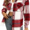 Trendy Queen Womens Flannel Shacket Jacket Casual Plaid Button Down Long Sleeve Shirt Fall Clothes Outfits