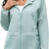 Women's Raincoats Windbreaker Rain Jacket Waterproof Lightweight Outdoor Hooded Trench Coats S-XXL