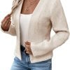 2024 Summer Cropped Collarless Blazer Lightweight Fully Lined Open Front Elegant Petite Work Office Jackets