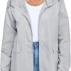 Women's Lightweight Raincoat Waterproof Packable Outdoor Windproof Hooded Active Rain Jacket S-XXL
