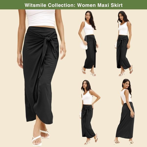71OhfmAZcFL._AC_SL1500_ae1d63d7-8f8c-42ce-a46b-5a4d5bea0b1b Women’s Maxi Skirt High Waist Wrap Pencil Long Skirts for Women Slim Boho Draped Front Bodycon Dresses