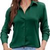 71PL4X8vnGL._AC_SL1500 Womens Chiffon Blouses Button-Down Shirts Soft Tops Collared Casual Work Shirt XS-XXL
