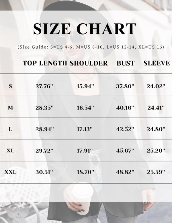 Womens Casual Blazers Oversized Open Front Cardigan Long Sleeve Work Office Blazer Jackets S-XXL