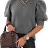 71RzczYsshL._AC_SL1145 Women's Puff Short Sleeve Sweaters 2024 Fashion Spring Tops Casual Pullover Shirts