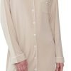 Womens Bamboo Viscose Sleep Shirt Long Sleeve Button Down Nightgowns Boyfriend Nightshirt S-XXL