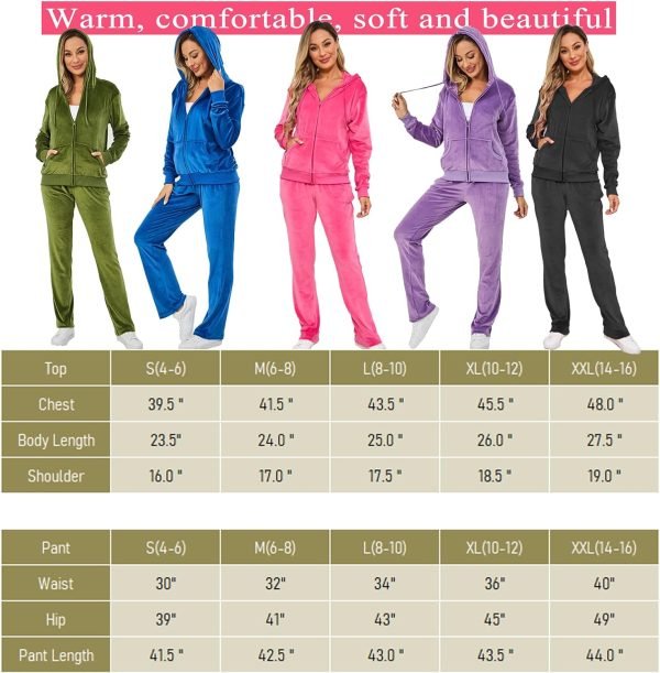 Velour Track Suits for Women Set Fall Sweatsuits 2 Piece