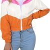 71V5OLbP2RL._AC_SL1500 Women’s Lightweight Windbreaker Sport Jacket Zip Up Color Block Coat Casual Long Sleeve Jogging Outerwear