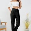 71Wh_DKsYFL._AC_SL1500 Women's High Waisted Business Trousers Straight Leg Pleated Office Slacks Pants