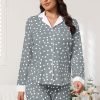 71_0G2FXp6L._AC_SL1500 Button Down Pajamas Sets Women Two-Piece Satin Silk Pjs Sets Loungewear Long Sleeve Sleepwear Shorts Nightwear Sets