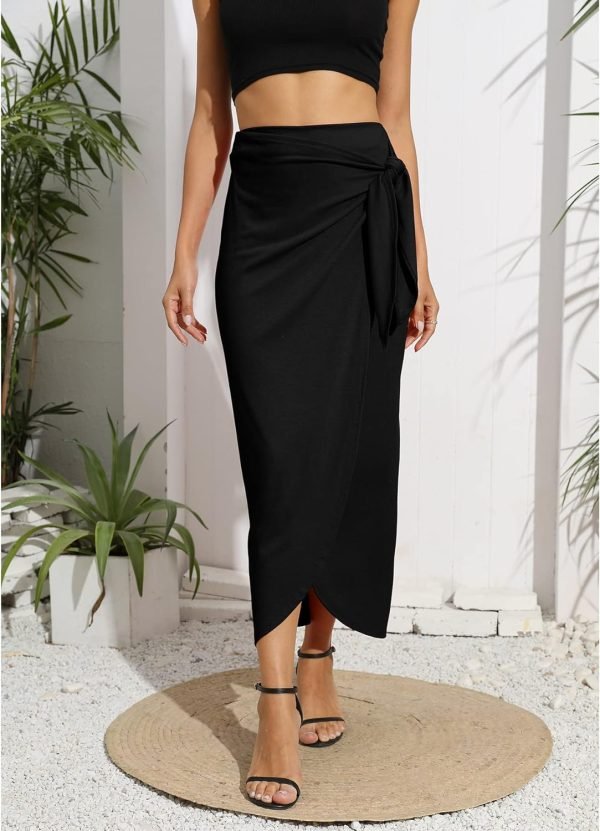 71a_ORNF9hL._AC_SL1500_194de444-d6fc-4b95-a073-4c124e90aa84 Women’s Maxi Skirt High Waist Wrap Pencil Long Skirts for Women Slim Boho Draped Front Bodycon Dresses