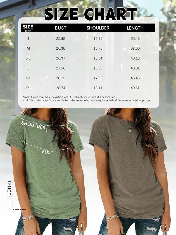 Womens 3 Pack T Shirts Basic Short Sleeve Tees Crewneck Fashion Tops Loose Fit Lightweight Casual Summer Clothes 2024