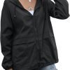 Women's Raincoats Lightweight Waterproof Windproof Adjustable Windbreaker Rain Jackets Hooded with Pockets S-XXL