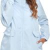 Women's Lightweight Raincoat Waterproof Packable Outdoor Windproof Hooded Active Rain Jacket S-XXL