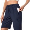 Women's Lightweight Hiking Cargo Shorts Quick Dry Athletic Shorts for Camping Travel Golf with Zipper Pockets Water Resistant