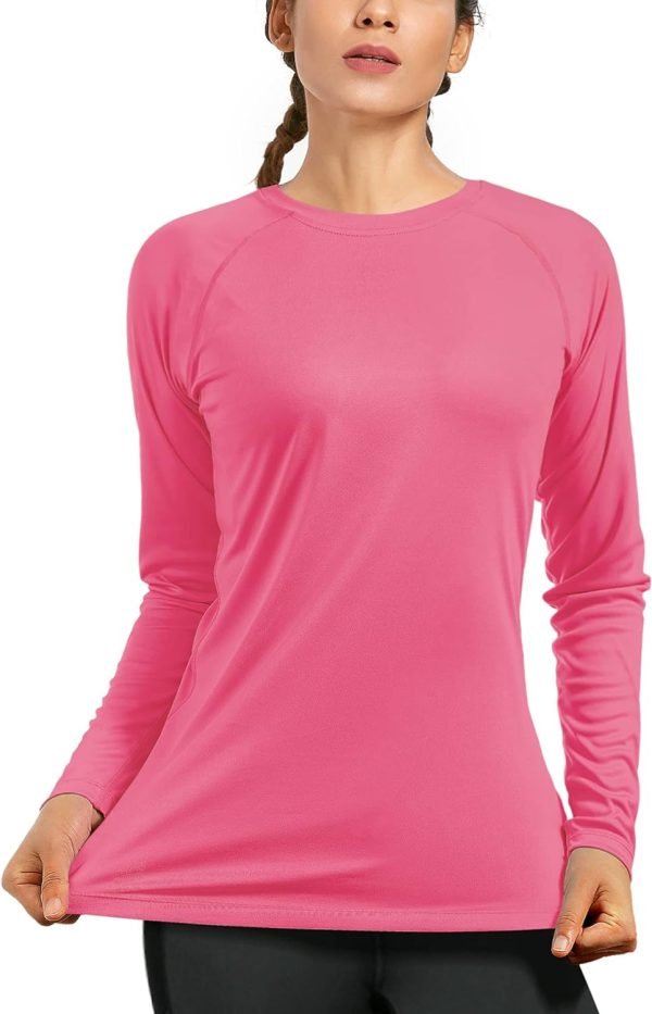 Women's Long Sleeve UPF 50+ UV Sun Protection Shirts Rash Guard Swim T-Shirt/Hoodie Quick Dry for Outdoor Hiking