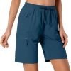 Women's Lightweight Hiking Cargo Shorts Quick Dry Athletic Shorts for Camping Travel Golf with Zipper Pockets Water Resistant