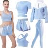 Workout Sets for Women 5 PCS Yoga Outfits Activewear Tracksuit Sets