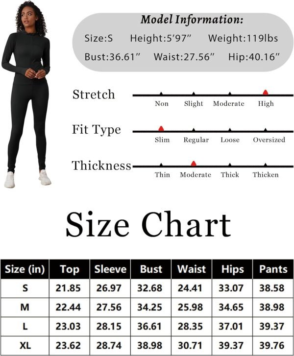 Two Piece Outfits for Women Workout Sets Bodycon Tracksuit Long Sleeve Zip Up Hoodie Jacket Jogger Sweat Pants Set