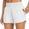 71s3APQILyL._AC_SL1500 Athletic Shorts for Women with Pockets High Waist Running Workout Shorts Gym Yoga White Summer Shorts