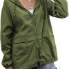 Women's Raincoats Lightweight Waterproof Windproof Adjustable Windbreaker Rain Jackets Hooded with Pockets S-XXL