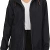 Women's Rain Jacket Lightweight Waterproof Rain Coat with Hooded Windproof Adjustable Windbreaker