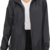 Women's Rain Jacket Lightweight Waterproof Rain Coat with Hooded Windproof Adjustable Windbreaker