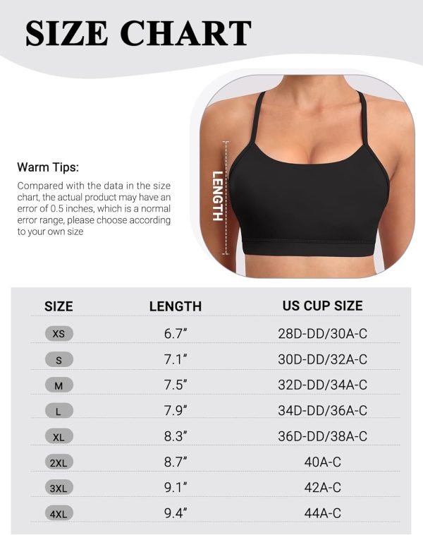 71wGCsLQauL._AC_SL1500 Spaghetti Strap Padded Sports Bras for Women - Y Back Yoga Workout Tops (3 Pack)