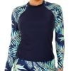 Women 2 Piece Rash Guard Long Sleeve Swimsuits Swim Shirt with Shorts Set Sun Protection UPF 50+ Surf Bathing Suits