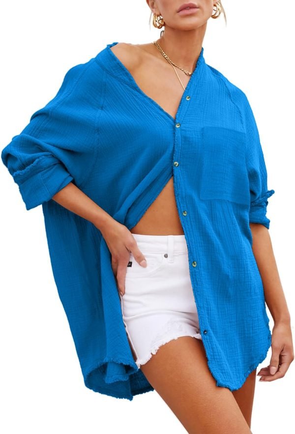 Womens Bathing Suit Cover Up Bikini Swimsuit Coverup Beach Cover Ups Button Down Shirts for Women