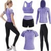 Workout Sets for Women 5 PCS Yoga Outfits Activewear Tracksuit Sets