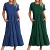 812jzMVXtLL._AC_SL1500 Womens Summer Dresses Casual Short Sleeve Crewneck Swing Dress Casual Tiered t Shirt Dress with Pockets 2024 Trendy Outfits