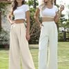 Women's Wide Leg Dress Pants High Elastic Waisted in The Back Business Work Causal Trousers Long Straight Suit Pants