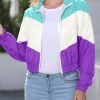 81Dbkt-ZGgL._AC_SL1500 Women’s Lightweight Windbreaker Sport Jacket Zip Up Color Block Coat Casual Long Sleeve Jogging Outerwear