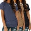 Womens 3 Pack T Shirts Basic Short Sleeve Tees Crewneck Fashion Tops Loose Fit Lightweight Casual Summer Clothes 2024