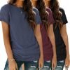 Womens 3 Pack T Shirts Basic Short Sleeve Tees Crewneck Fashion Tops Loose Fit Lightweight Casual Summer Clothes 2024