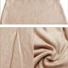 Midi Pencil Basic Skirt Casual Solid Split Side Stretchy Ribbed Knit Bodycon Mid Length Skirts for Women