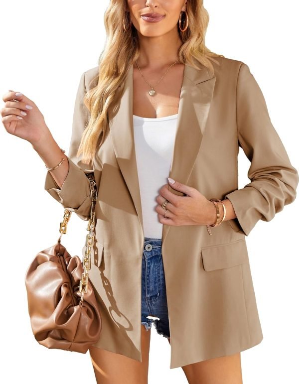 Womens Casual Blazers Long Sleeve Lapel Button Slim Work Office Blazer Jacket