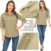 Women's Quick Dry Sun UV Protection Convertible Long Sleeve Safari Shirts for Hiking Camping Fishing Sailing