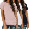 Womens 3 Pack T Shirts Basic Short Sleeve Tees Crewneck Fashion Tops Loose Fit Lightweight Casual Summer Clothes 2024