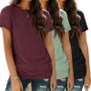 Womens 3 Pack T Shirts Basic Short Sleeve Tees Crewneck Fashion Tops Loose Fit Lightweight Casual Summer Clothes 2024