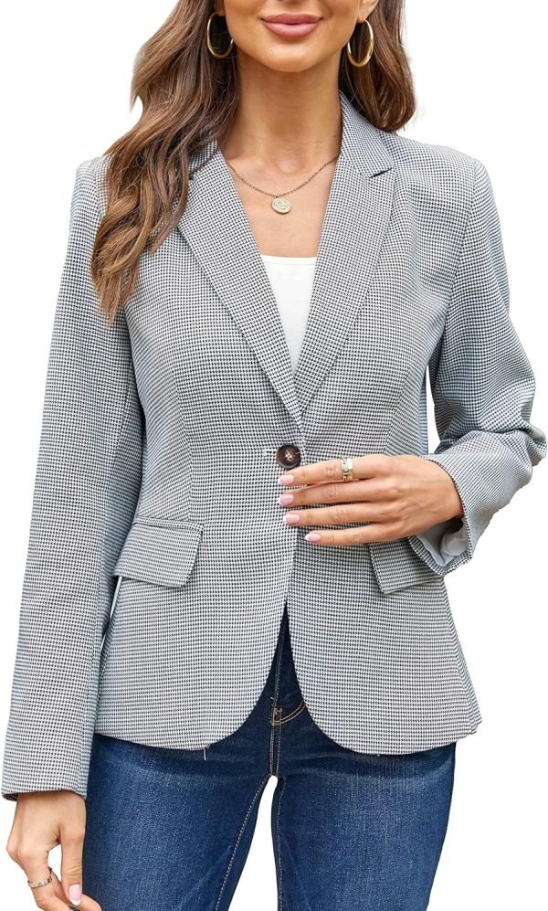 Womens Casual Blazers Long Sleeve Lapel Button Slim Work Office Blazer Jacket